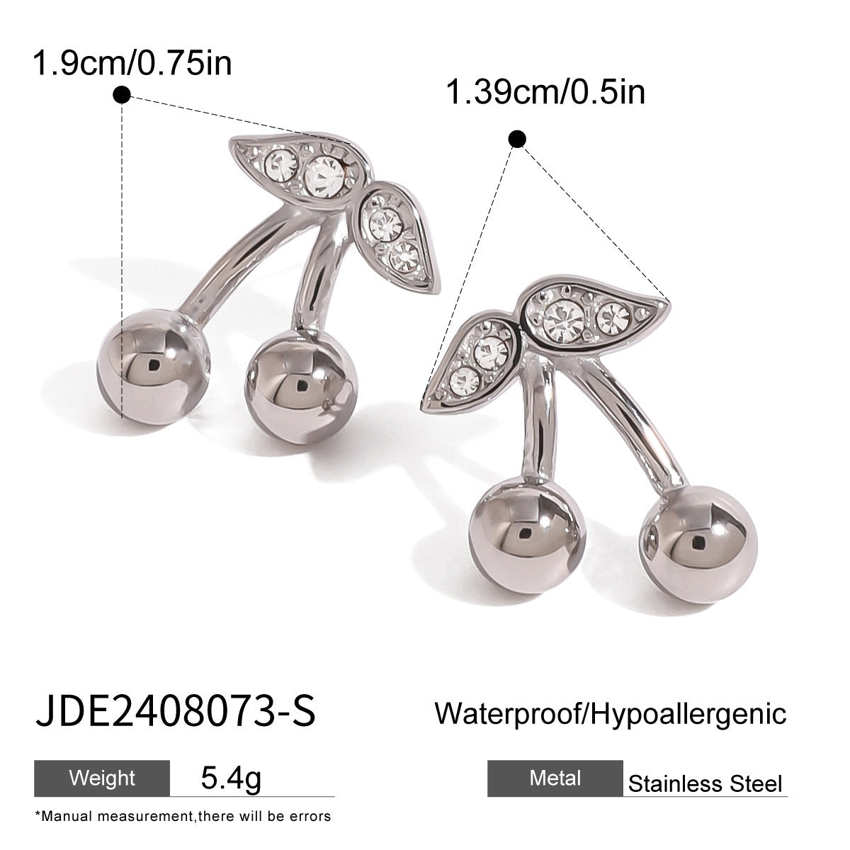 Stainless Steel Cherry Necklace