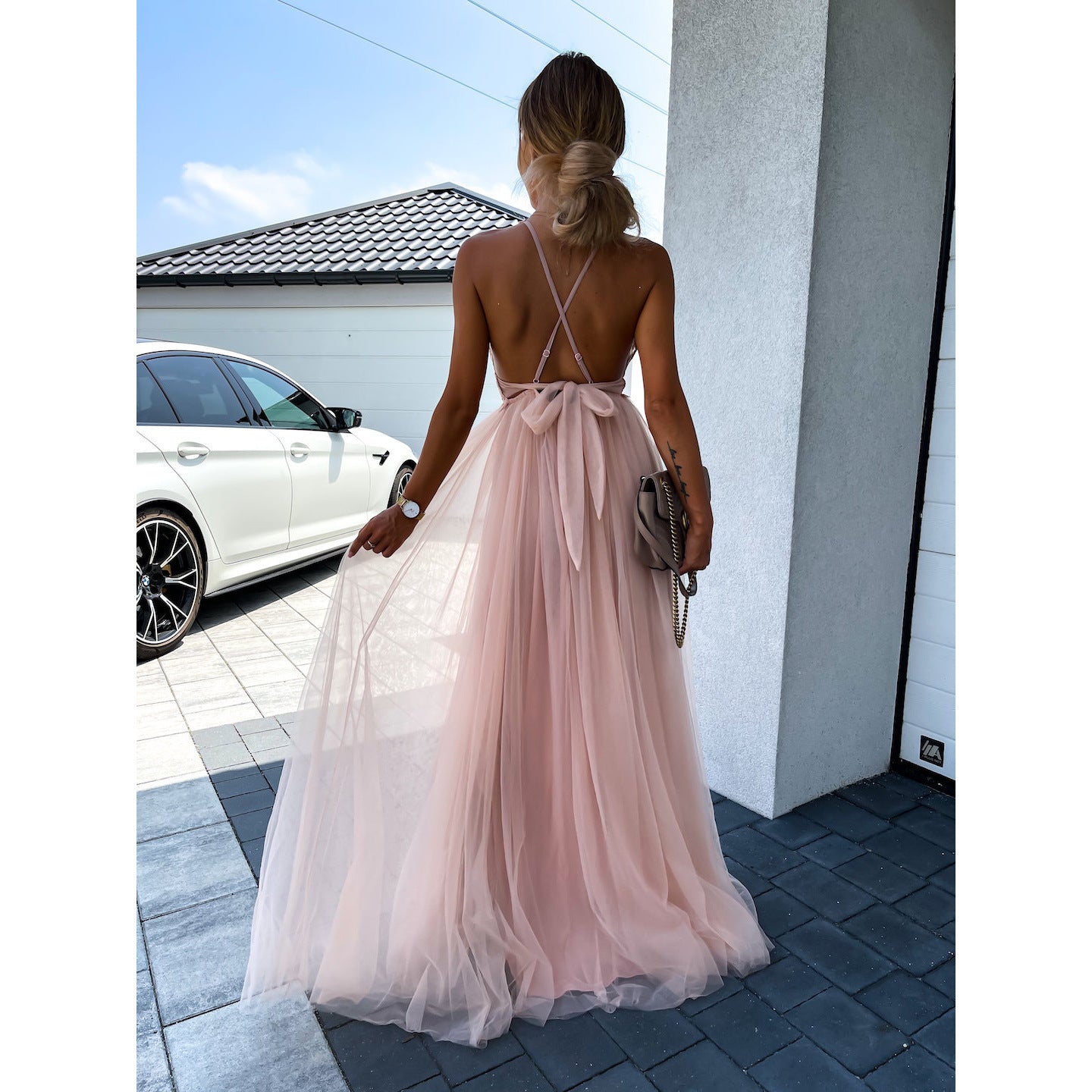 Sleeveless Split Casual Mesh Dress