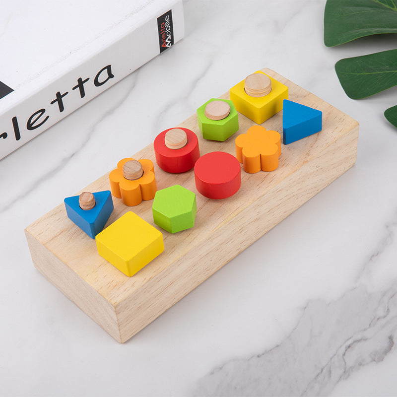 Wooden Boys And Girls Nut Thread Combination Toy
