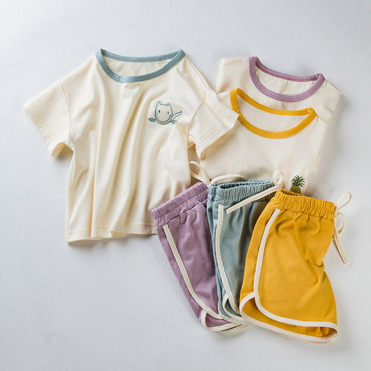 Girls' Embroidery Short Sleeved