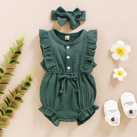 Lace Sleeve Double-Sided Ruffled