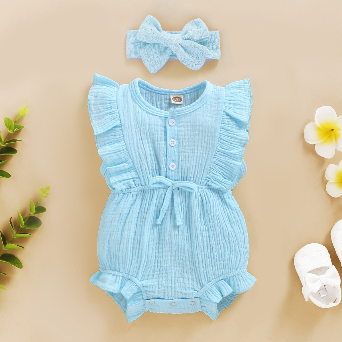 Lace Sleeve Double-Sided Ruffled