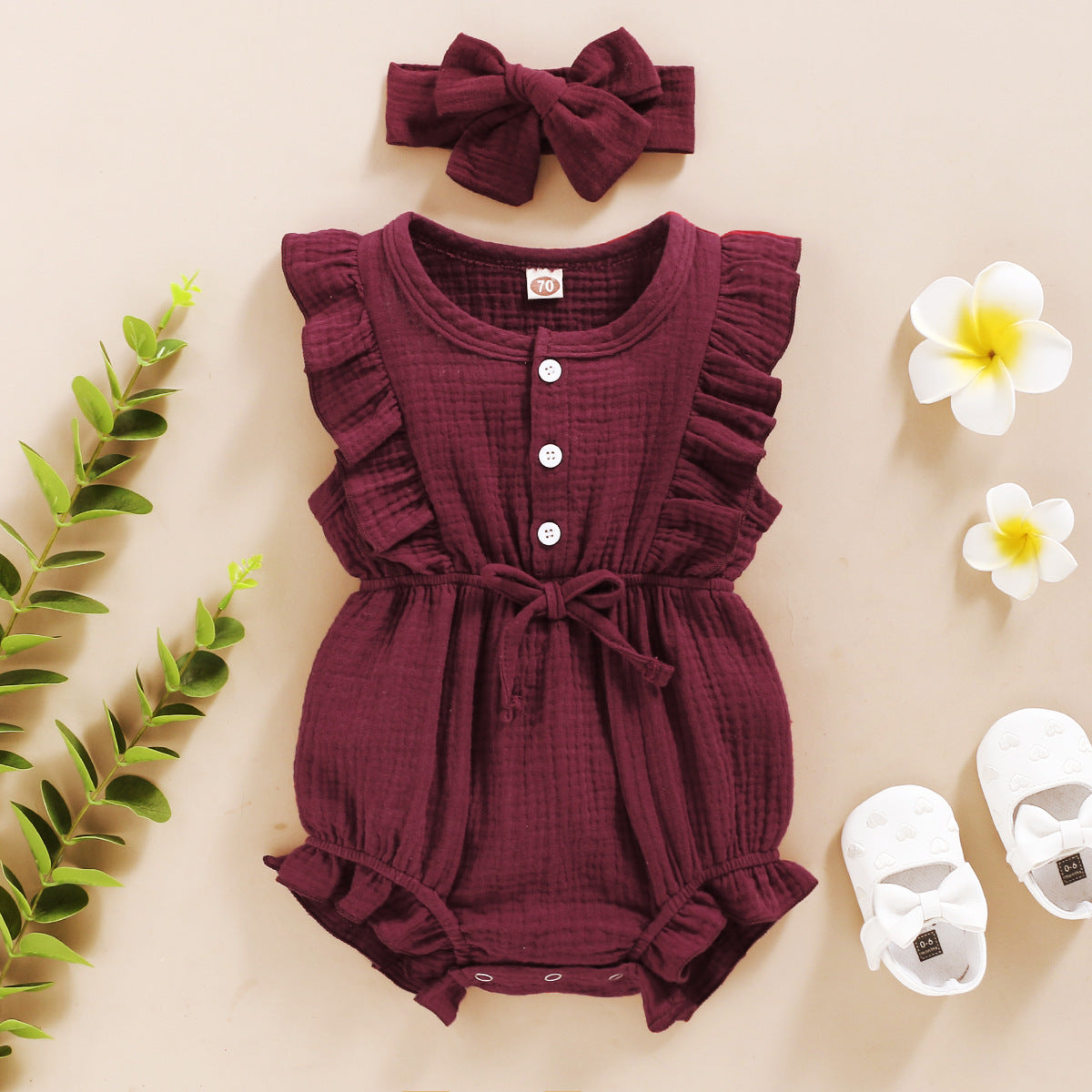 Lace Sleeve Double-Sided Ruffled