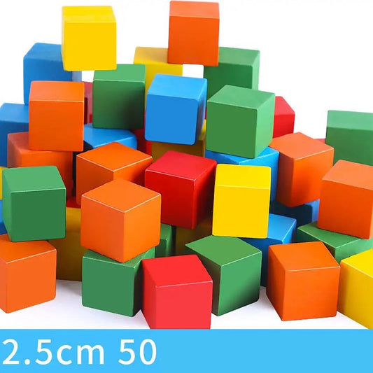 Cube Building Block Set Wood Square Puzzle