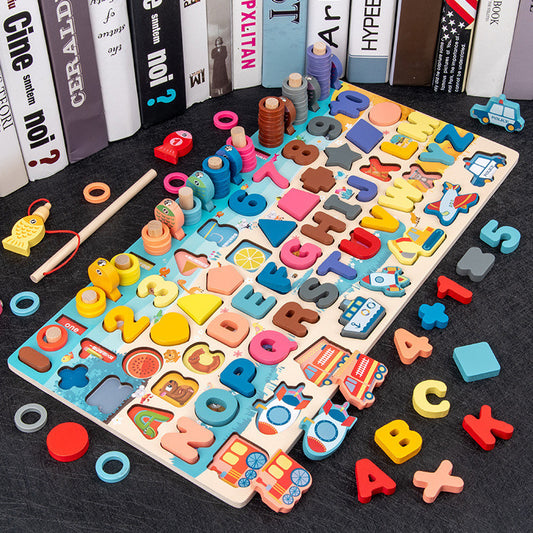 Educational Toys Wooden Matching Building Block Toys