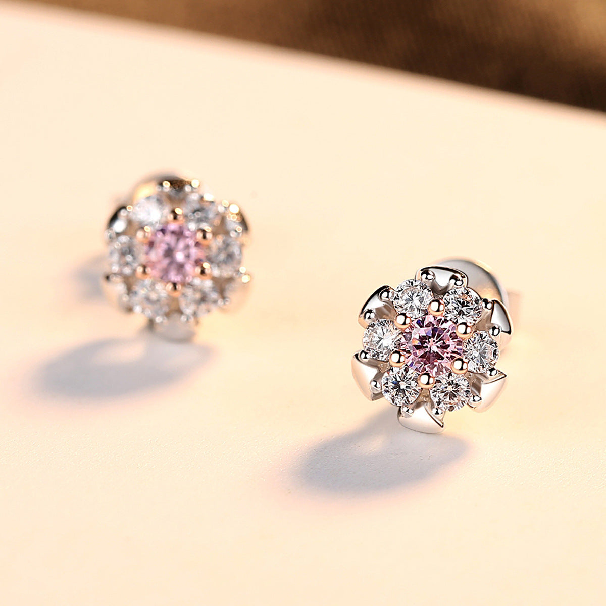 Two-Tone Gold Flower Bud Earrings