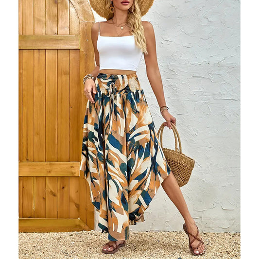 Skirt Casual Summer Floral Print Beach Long Skirt
