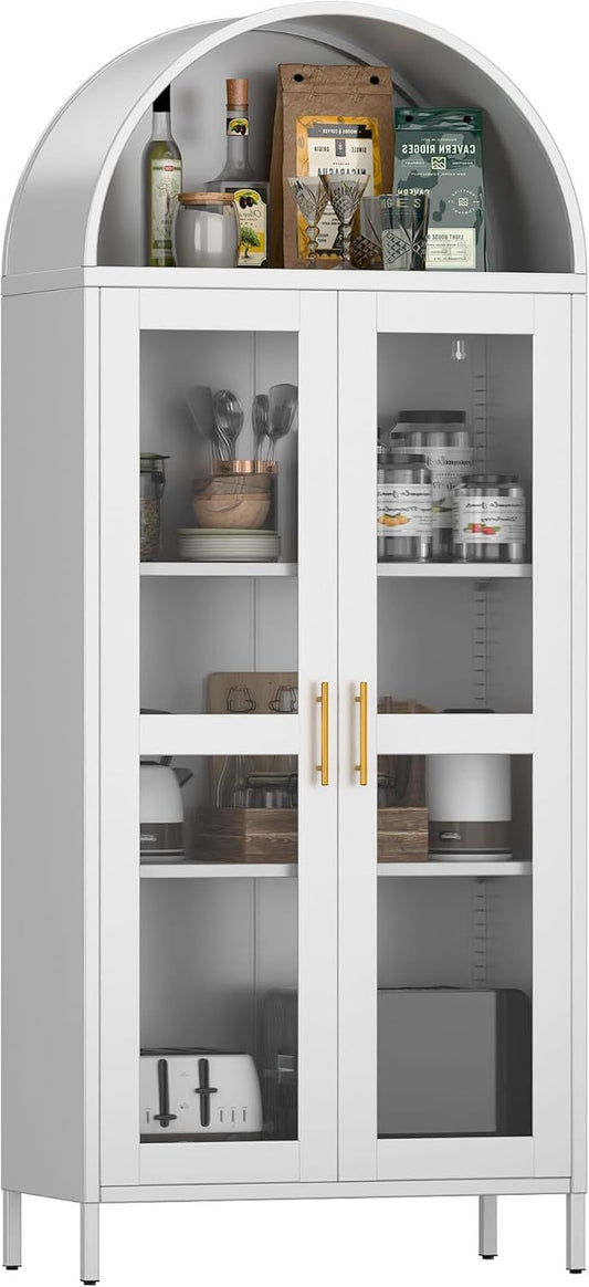 SUPEER Metal Showcase Sideboard Standing Cabinet