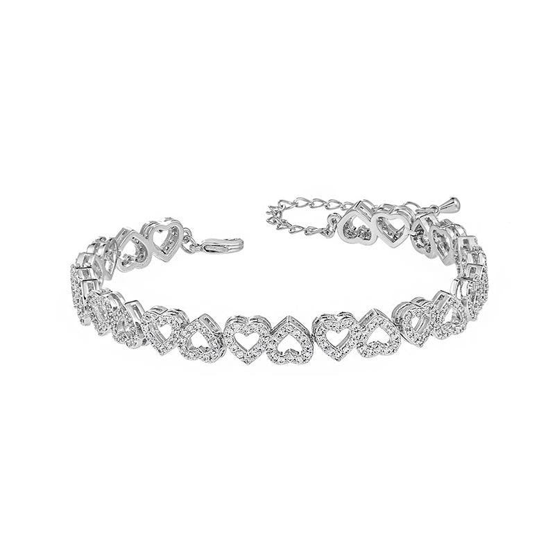 Diamond Bracelet With Full Diamond Heart