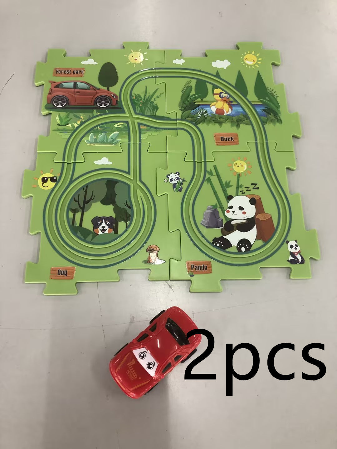 Children Puzzle Electric Car Automatic Rail City Scene Construction Education Toy Gift