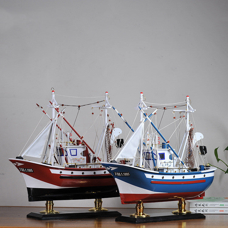 Wooden Home Accessories Fish Boat Crafts