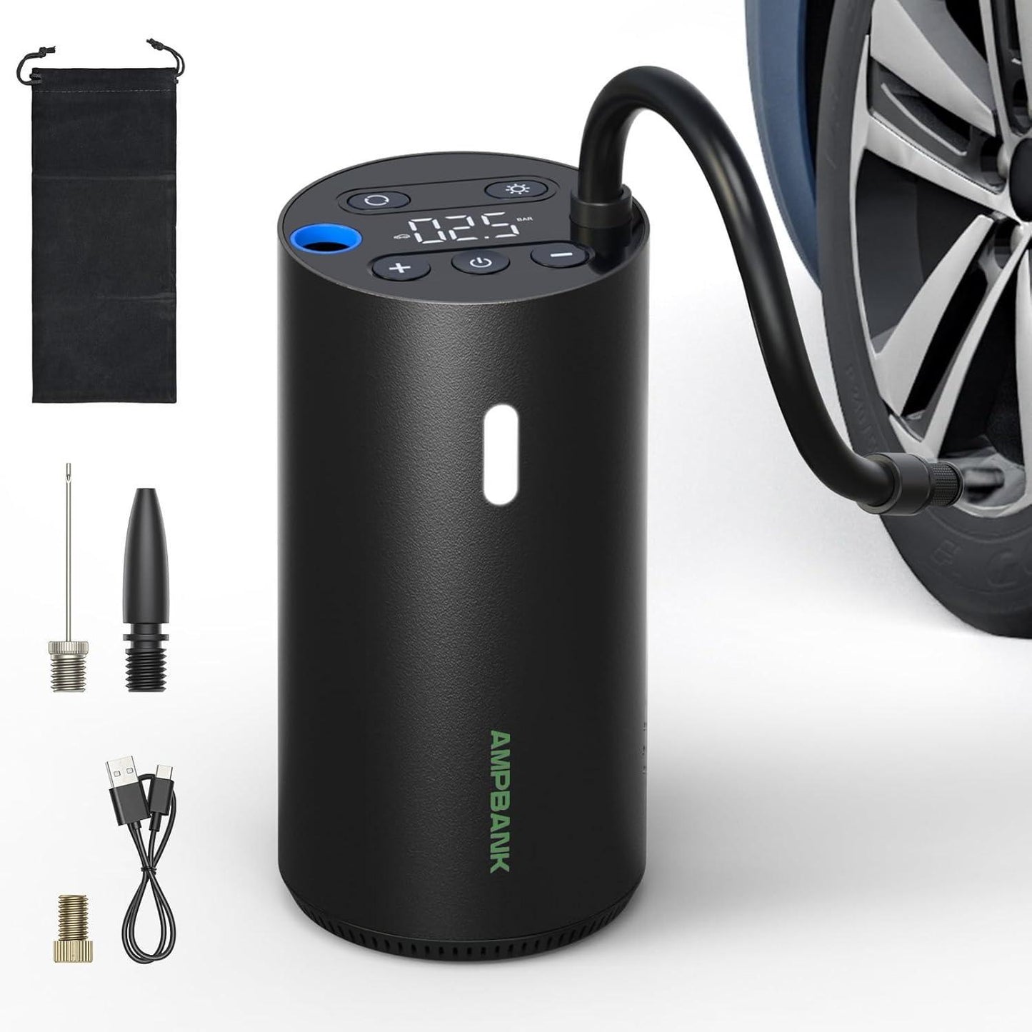 Portable Tire Air Pump LED Screen For Fast Inflation