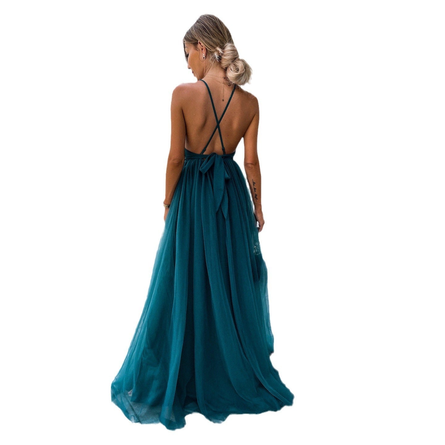 Sleeveless Split Casual Mesh Dress