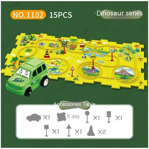 Children Puzzle Electric Car Automatic Rail City Scene Construction Education Toy Gift