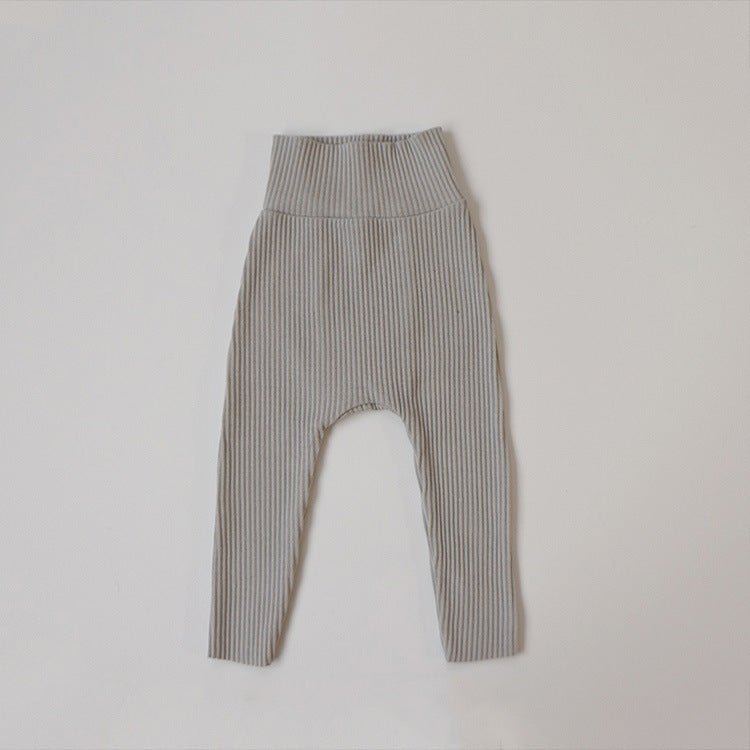 Leggings Girls Solid Color High-waisted Trousers