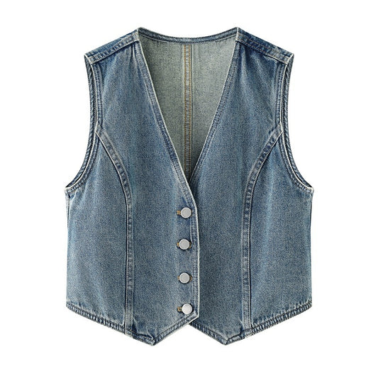 Women's Single-breasted V-neck Casual Short Coat