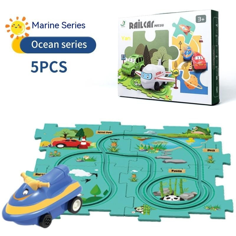 Children Puzzle Electric Car Automatic Rail City Scene Construction Education Toy Gift