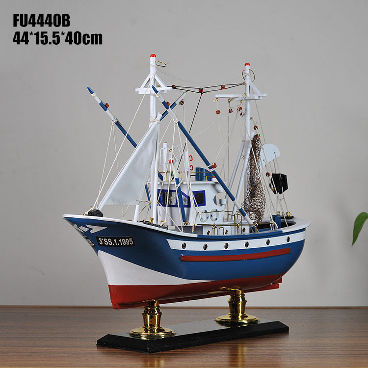 Wooden Home Accessories Fish Boat Crafts