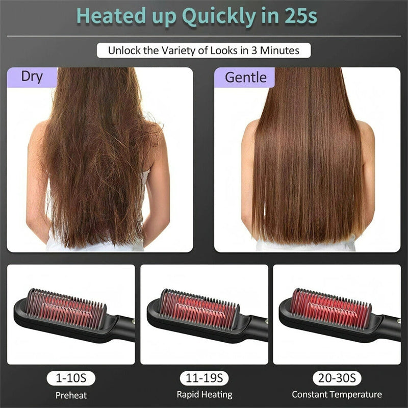 New 2 In 1 Hair Straightener Hot Comb  Dual-purpose Electric Hair Brush