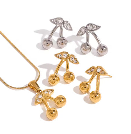 Stainless Steel Cherry Necklace