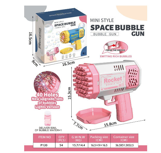 Bubbles Machine Gun Shape Automatic Blower With Light