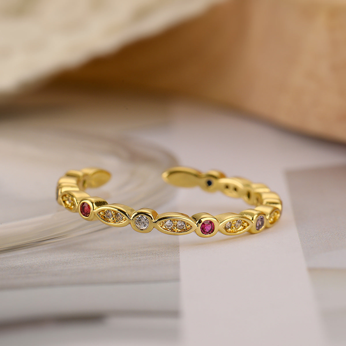 Copper Luxury Fashion  Real Gold Zircon