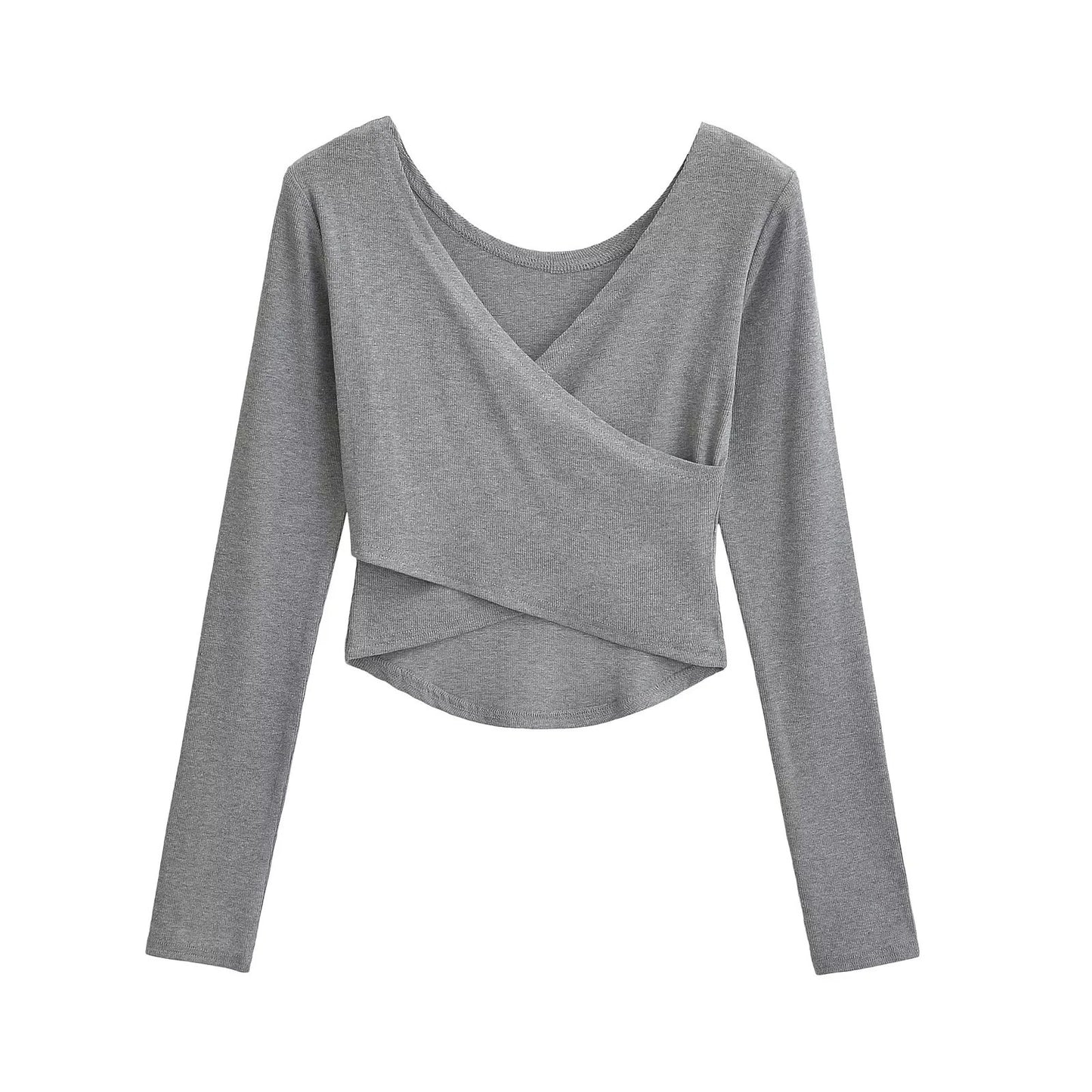 Cross V-neck Chest Long Sleeve