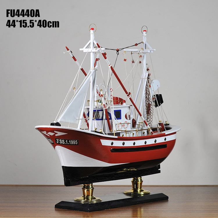Wooden Home Accessories Fish Boat Crafts
