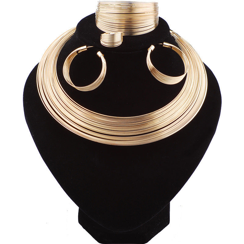 Stripe metal Earring Set