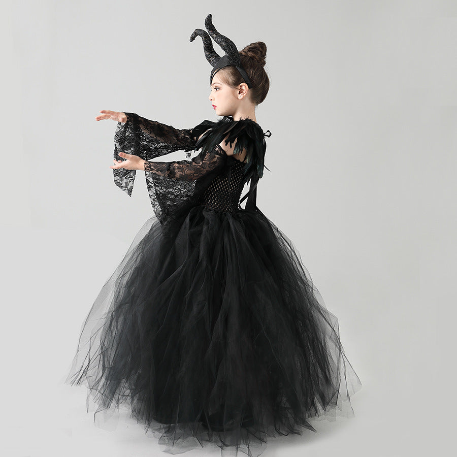 Black Mesh Dress Performance Costume