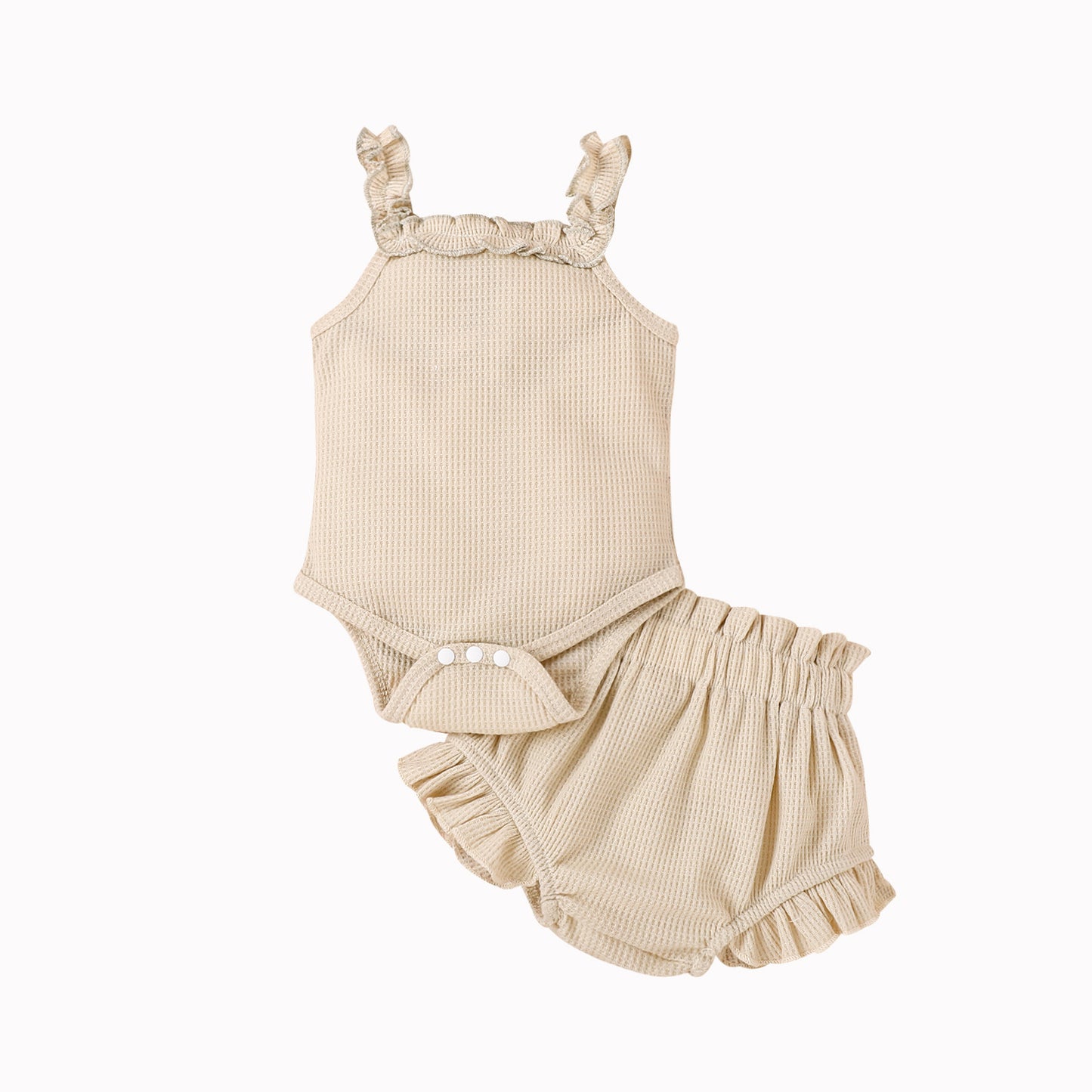 Suit Waffle Sling Romper Shorts
