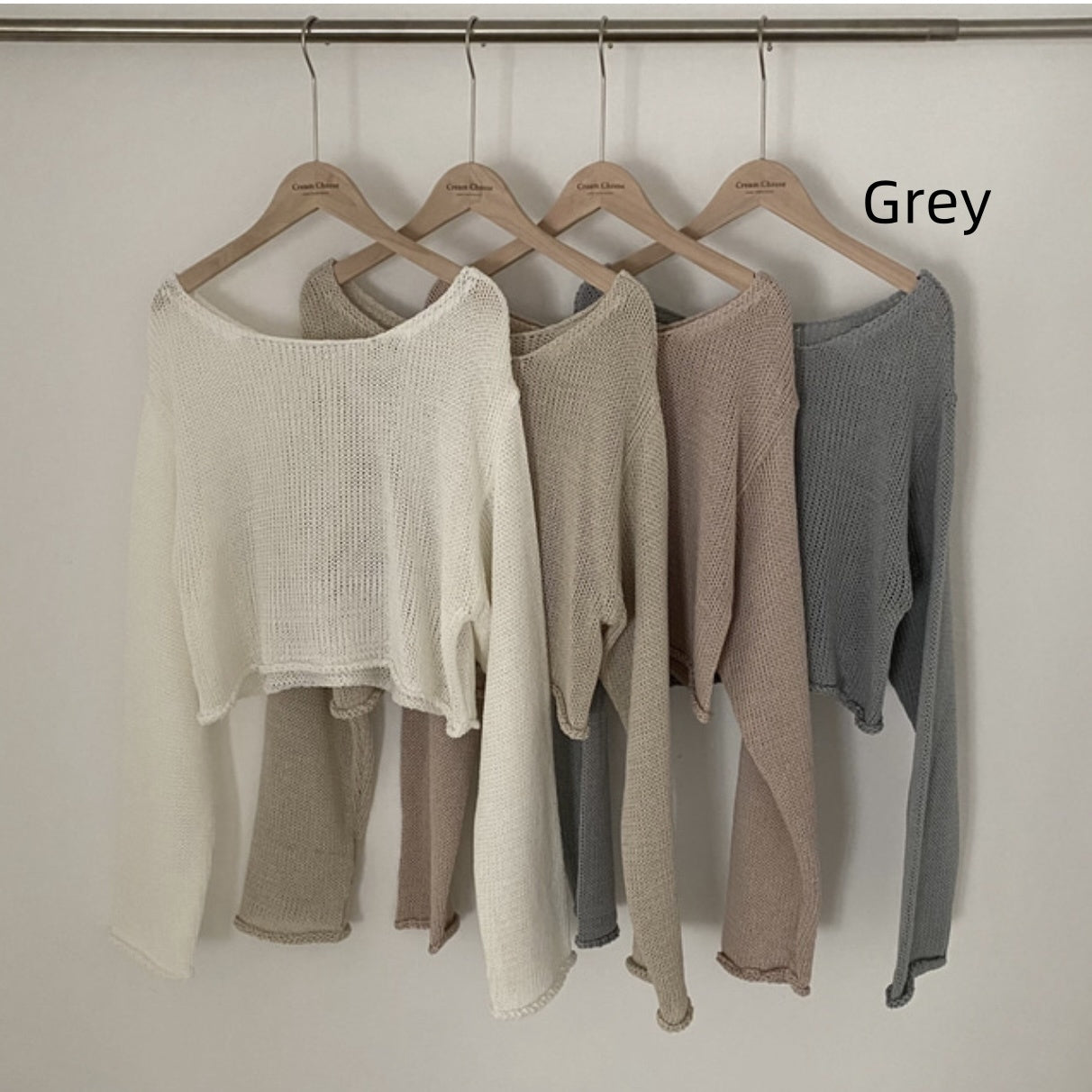 Off-neck CasualBlouse Thin Knitted Top