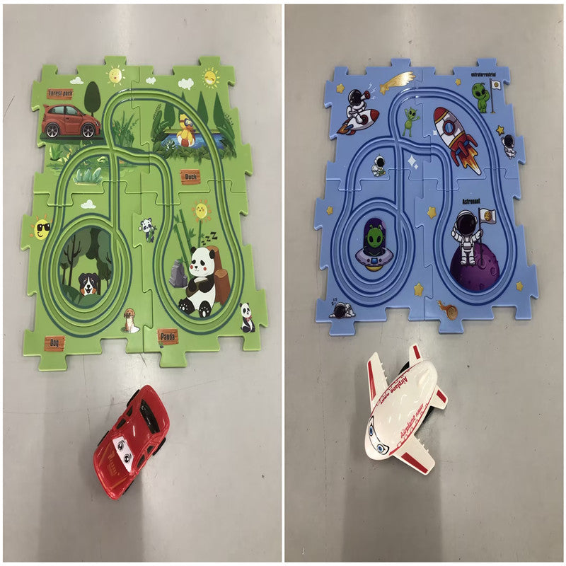 Children Puzzle Electric Car Automatic Rail City Scene Construction Education Toy Gift