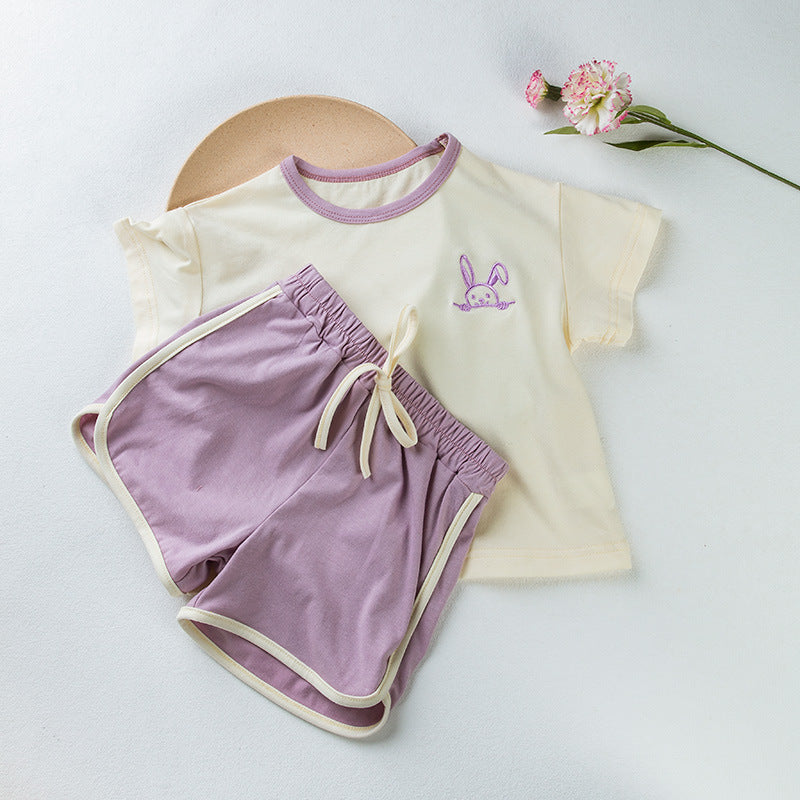 Girls' Embroidery Short Sleeved