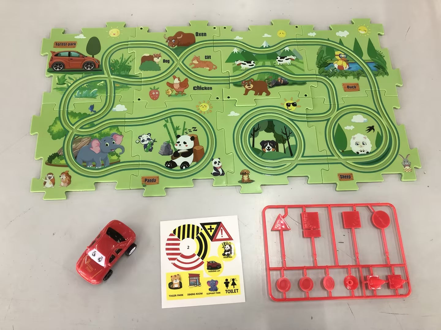 Children Puzzle Electric Car Automatic Rail City Scene Construction Education Toy Gift