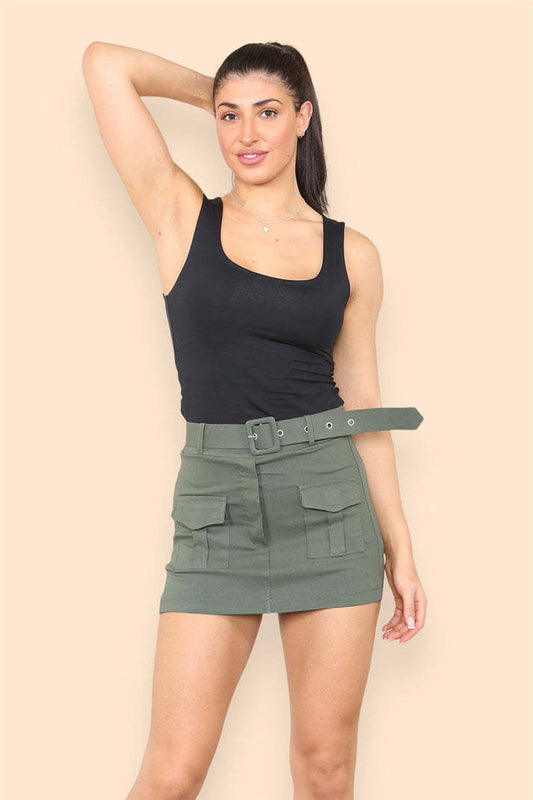 Belted Cargo Skirts