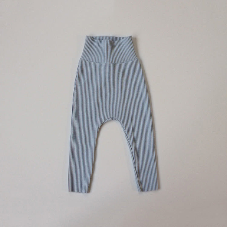 Leggings Girls Solid Color High-waisted Trousers