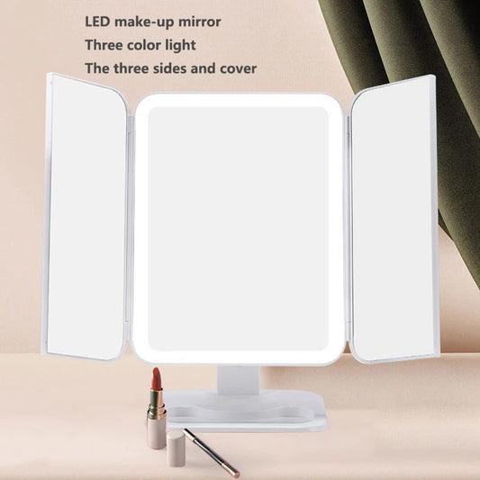 Trifold Makeup Mirror With Light
