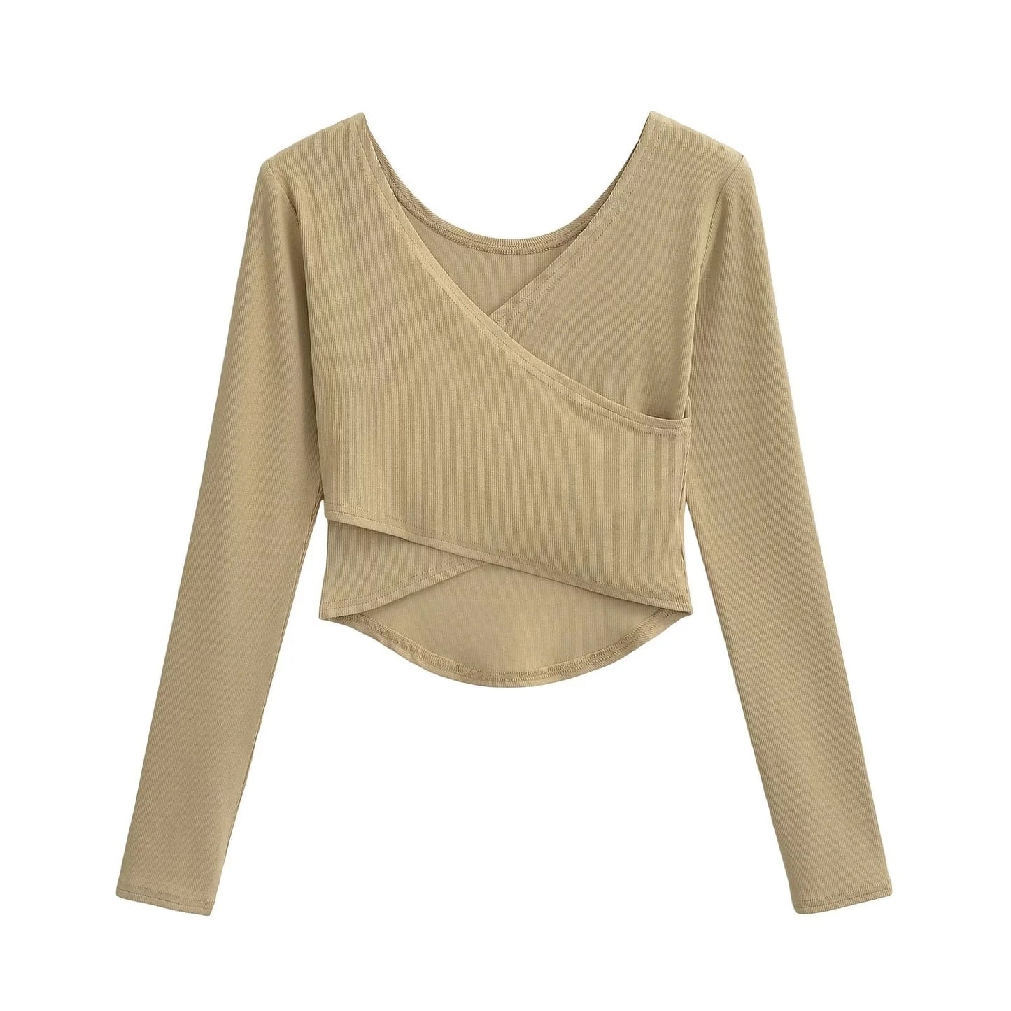 Cross V-neck Chest Long Sleeve