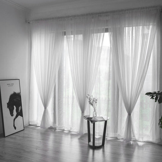 Mesh Curtains Transparent Color Ready-made Curtain