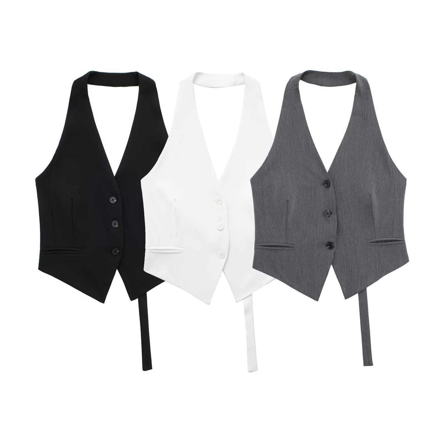 Backless Hanging Collar Vest Jacket