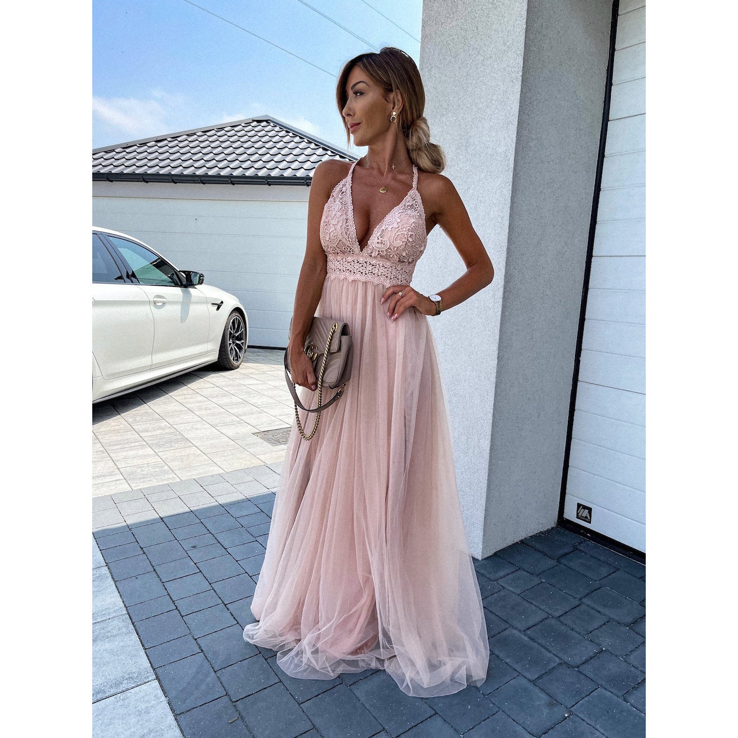 Sleeveless Split Casual Mesh Dress