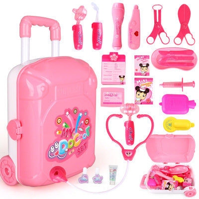 Luggage attire simulation trolley medicine toys set