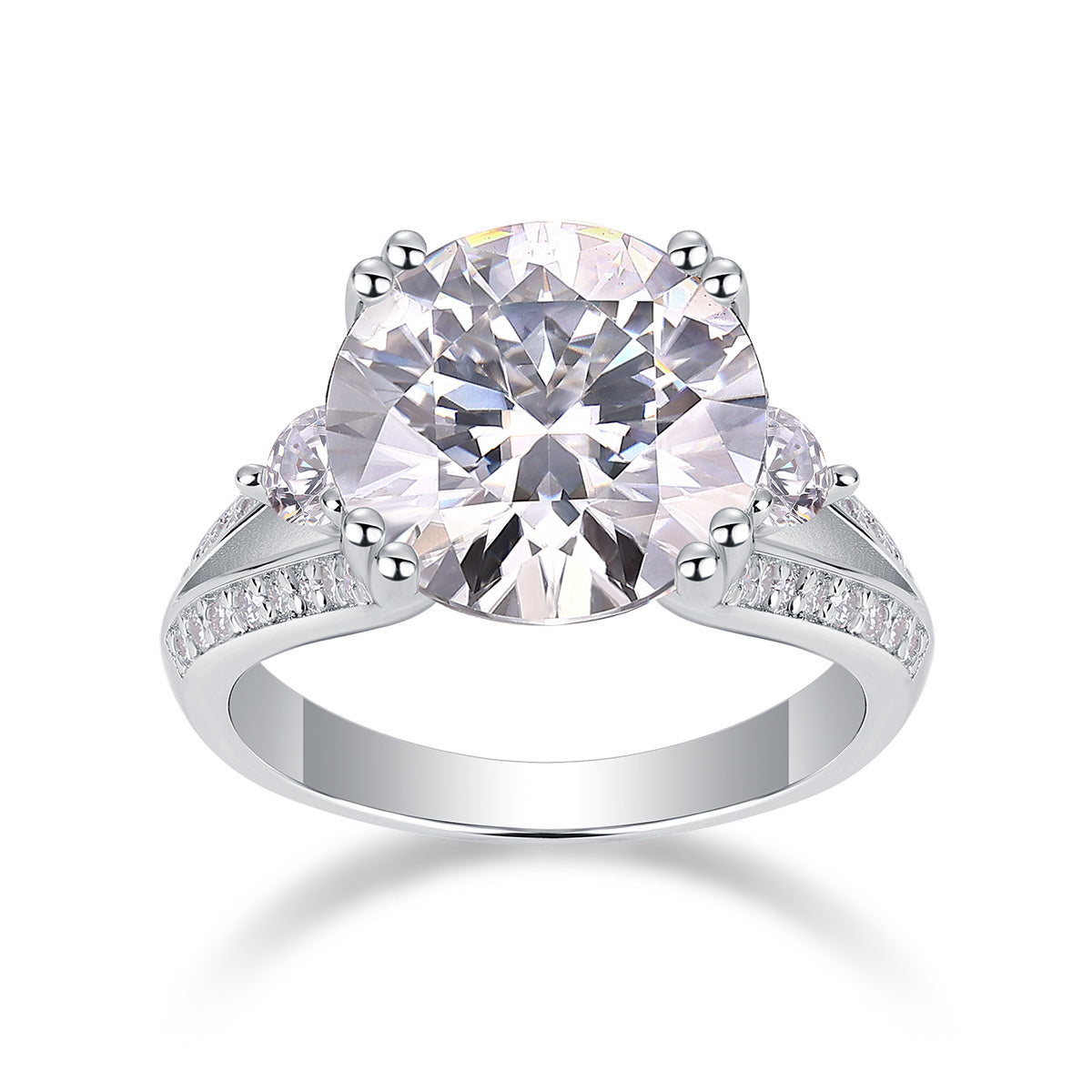 Elegant Radiance Sterling Silver And Platinum-plated Diamond