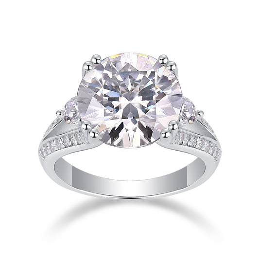 Elegant Radiance Sterling Silver And Platinum-plated Diamond