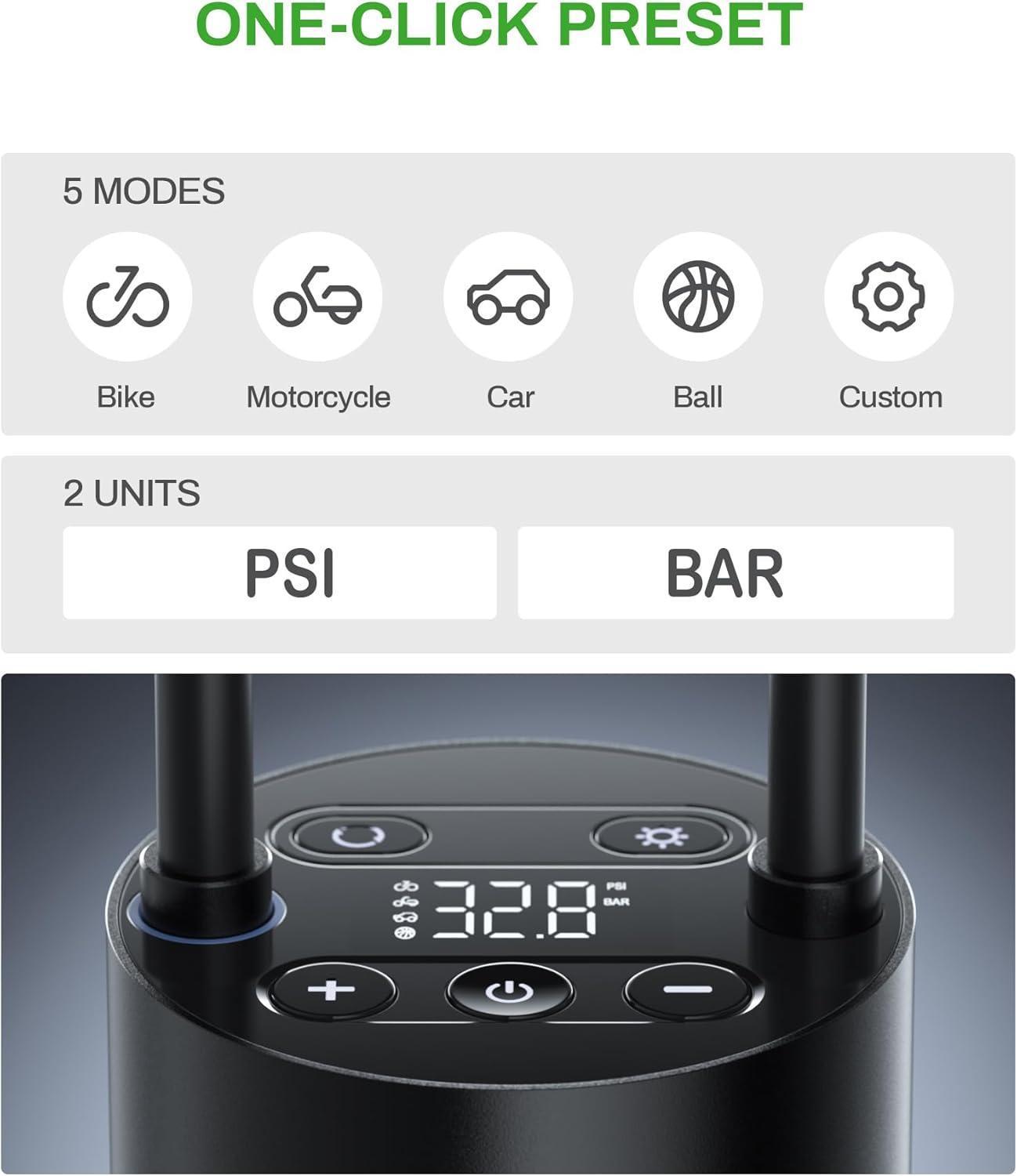 Portable Tire Air Pump LED Screen For Fast Inflation