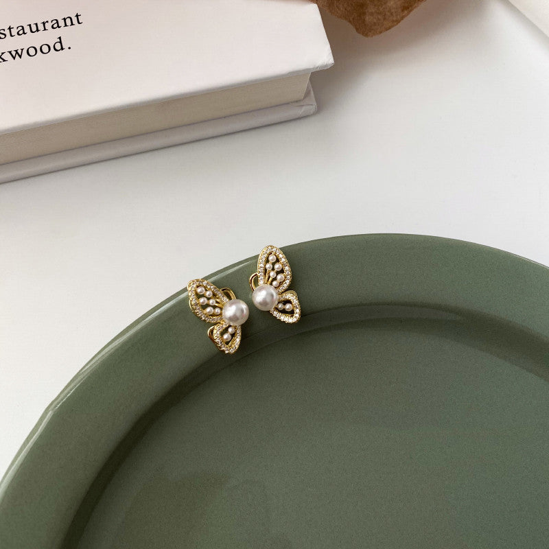 Butterfly Pearl Earrings