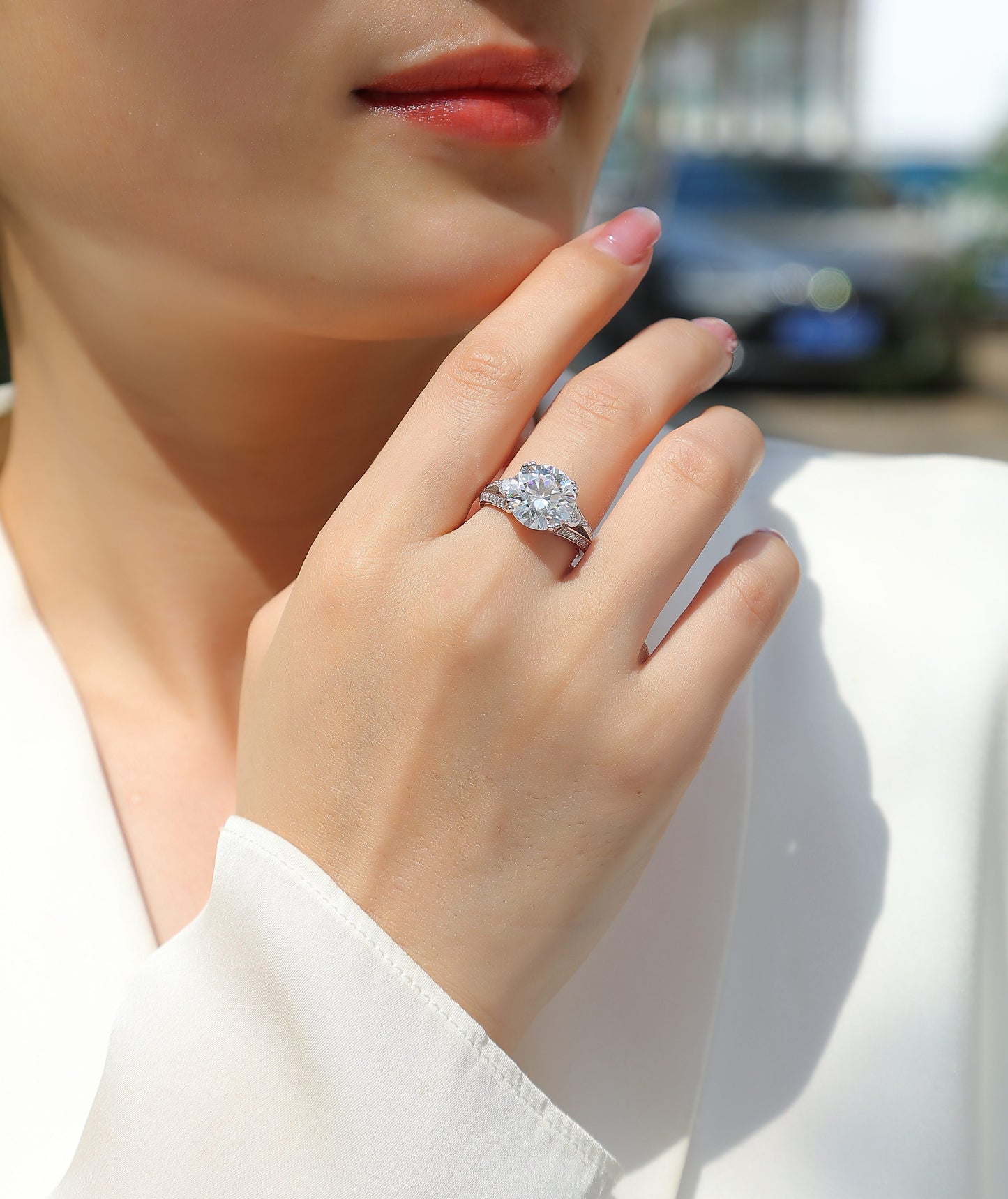 Elegant Radiance Sterling Silver And Platinum-plated Diamond