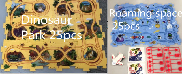 Children Puzzle Electric Car Automatic Rail City Scene Construction Education Toy Gift