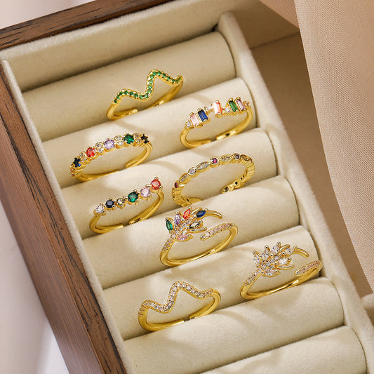 Copper Luxury Fashion  Real Gold Zircon